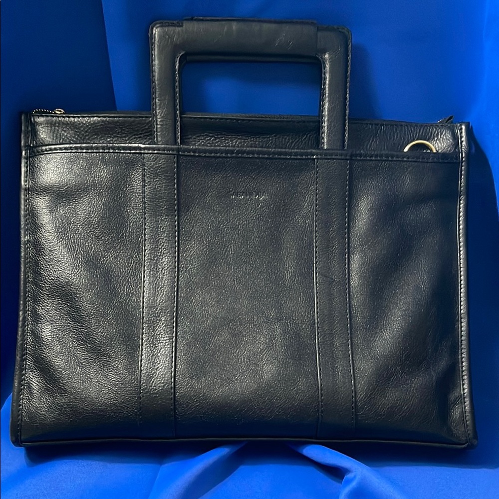 Sabandija‎ Black Leather Briefcase – 13" Laptop Bag, Minimalist & Unisex - Picture 2 of 16